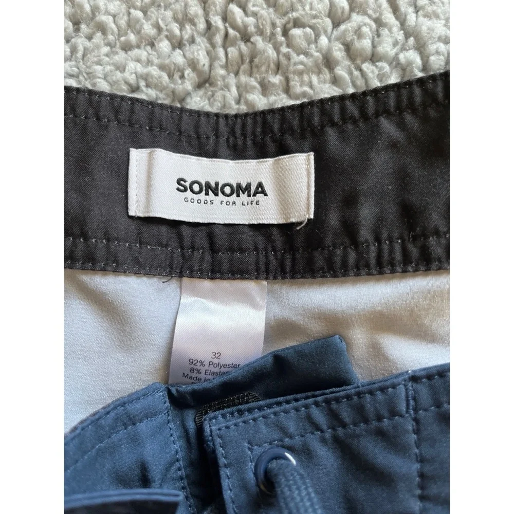 Sonoma Men’s 32 Blue Yellow & White Multi Color Board Shorts. - Picture 5 of 7